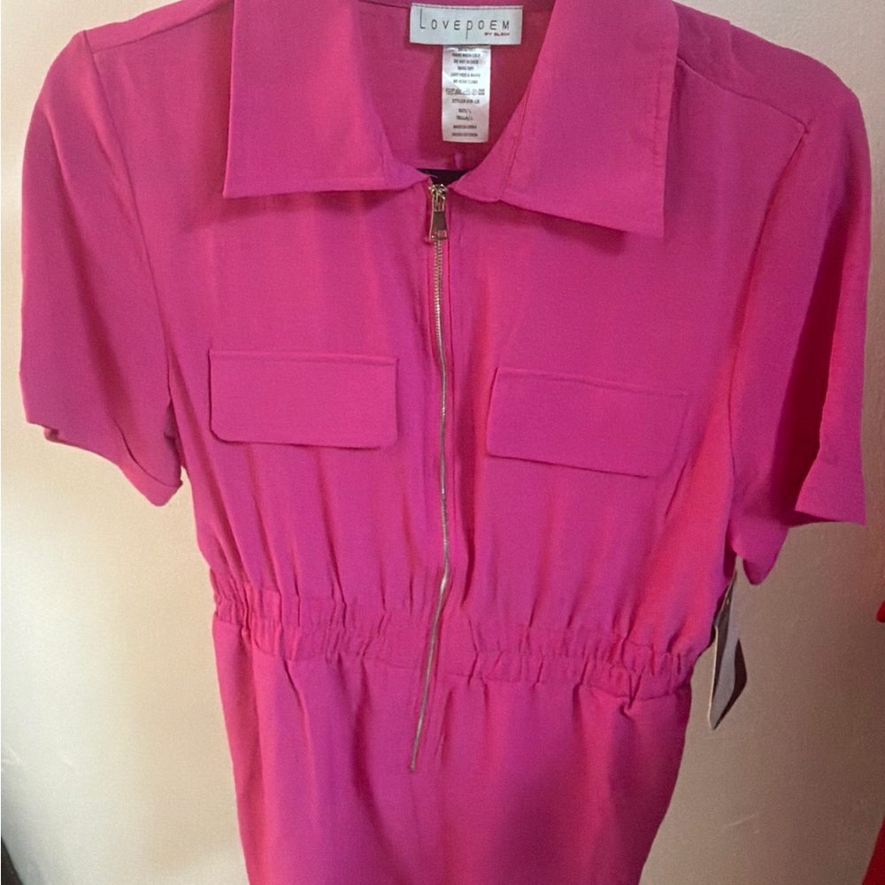 Pink Zipper Romper